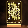 Queen Of Diamonds Playing Card Gambling Player Personalized Gift Lamp Night Light