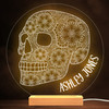 Skull Head Gothic Halloween Personalized Gift Warm White Lamp Night Light