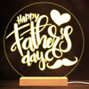Happy Father's Day Heart Moustache Dad Personalized Warm White Lamp Night Light