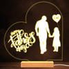 Happy Father's Day Man Silhouette With A Daughter Personalized White Lamp Night Light Happy Father's Day Man Silhouette With A Daughter Personalized White Lamp Night Light