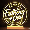 Happy Father's Day Round Hearts Best Dad Ever Personalized White Lamp Night Light