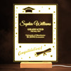 Stars Graduation Hat Graduated Date Congratulations White Lamp Night Light