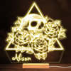 Skull & Roses Floral In Triangle Gothic Alternative Gift Lamp Night Light