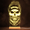 Skull Beard & Beanie Cool Gothic Grunge Personalized Gift Lamp Night Light