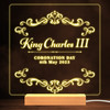 Square King Charles Coronation Souvenir Personalized Warm White Lamp Night Light