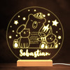 Cute Sleeping Animals Stars Warm White Lamp Personalized Gift Night Light