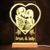 Gothic Skeleton In Love Warm White Lamp Personalized Gift Night Light