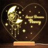 Bohemian Crescent Moon With Rose And Stars Heart Personalized Gift Lamp Night Light