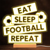 Eat Sleep English Football Soccer Repeat Sign Sports Personalized Gift Lamp Night Light