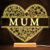 Floral Heart Mum or Mom Mother's Day Gift Personalized Gift Lamp Night Light