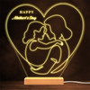 Happy Mother's Day Mum or Mom & Daughter Heart Personalized Gift Lamp Night Light