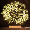 Happy Mother's Day Tattoo Style Heart Flowers Personalized Gift Lamp Night Light