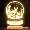 Christmas Snow Globe With Christmas Trees Deer's Family Lamp Night Light