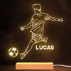 English Football Soccer Player Kick Name Sport Personalized Gift Warm White Lamp Night Light