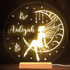 Girls Fairy Sitting On The Moon Stars Butterflies Personalized Lamp Night Light