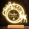 Christmas Bauble With A Deer Family Name Personalized Gift Lamp Night Light