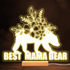 Best Mama Bear Flowers Mother's Day Mum or Mom Personalized Gift Warm Lamp Night Light