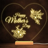 Happy Mother's Day Heart Flowers Mum or Mom Personalized Gift Warm Lamp Night Light