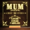 Vintage Mum or Mom Best Ever Strong Fabulous Mother's Day Personalized Gift Lamp Night Light