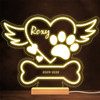 Pet Paw Angel Wings Bone Cat Dog Loss Memorial Personalized Gift Lamp Night Light