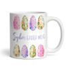 Easter Gift Pink Purple Easter Eggs Coffee Tea Cup Personalized Mug