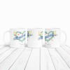 Wedding Best Man Gift Blue Banner Flutes Coffee Tea Cup Personalized Mug