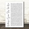 Jefferson Starship Nothing's Gonna Stop Us Now White Script Song Lyric Print