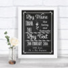 Chalk Sketch Thank You Bridesmaid Page Boy Best Man Personalized Wedding Sign