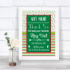Red & Green Winter Thank You Bridesmaid Page Boy Best Man Wedding Sign