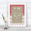 Red & Grey Winter Thank You Bridesmaid Page Boy Best Man Wedding Sign
