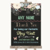 Shabby Chic Chalk Thank You Bridesmaid Page Boy Best Man Wedding Sign