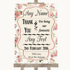 Vintage Roses Thank You Bridesmaid Page Boy Best Man Personalized Wedding Sign