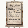Vintage Thank You Bridesmaid Page Boy Best Man Personalized Wedding Sign