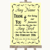 Yellow Thank You Bridesmaid Page Boy Best Man Personalized Wedding Sign