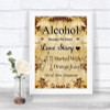 Autumn Vintage Alcohol Bar Love Story Personalized Wedding Sign