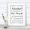 Black & White Alcohol Bar Love Story Personalized Wedding Sign