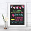 Bright Bunting Chalk Alcohol Bar Love Story Personalized Wedding Sign