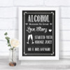 Chalk Sketch Alcohol Bar Love Story Personalized Wedding Sign