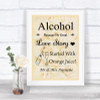 Cream Roses Alcohol Bar Love Story Personalized Wedding Sign