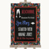 Floral Chalk Alcohol Bar Love Story Personalized Wedding Sign
