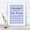 Lilac Alcohol Bar Love Story Personalized Wedding Sign