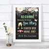 Shabby Chic Chalk Alcohol Bar Love Story Personalized Wedding Sign