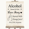 Shabby Chic Ivory Alcohol Bar Love Story Personalized Wedding Sign