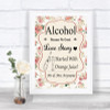 Vintage Roses Alcohol Bar Love Story Personalized Wedding Sign