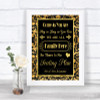 Black & Gold Damask All Family No Seating Plan Personalized Wedding Sign