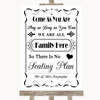 Black & White All Family No Seating Plan Personalized Wedding Sign