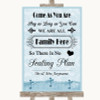 Blue Shabby Chic All Family No Seating Plan Personalized Wedding Sign