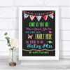 Bright Bunting Chalk All Family No Seating Plan Personalized Wedding Sign