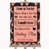 Coral Damask All Family No Seating Plan Personalized Wedding Sign