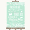 Green Burlap & Lace All Family No Seating Plan Personalized Wedding Sign